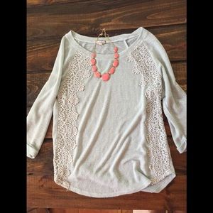 Three quarter length embroidered shirt